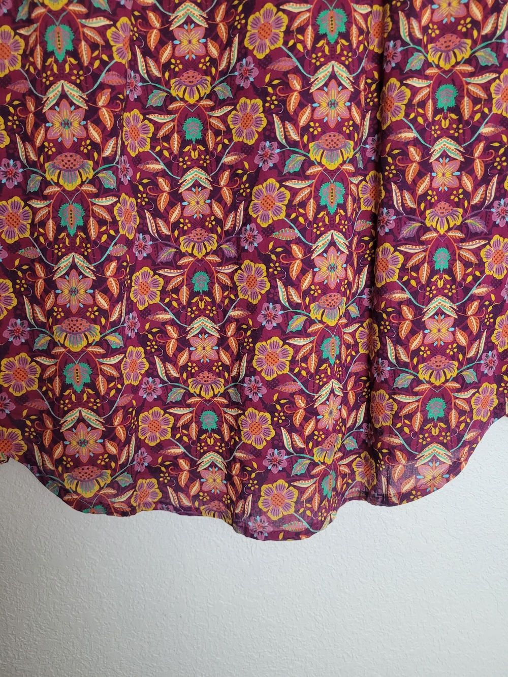 Sundance Floral Button-Front Shirt in Purple Yellow/orange and Teal - Picture 8 of 16